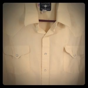 Pastel yellow men's Western shirt